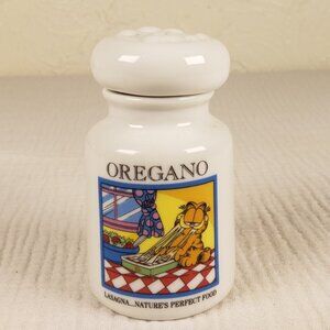 Vintage Danbury Mint 1994 Garfield Ceramic Spice Jar with Lid - Oregano